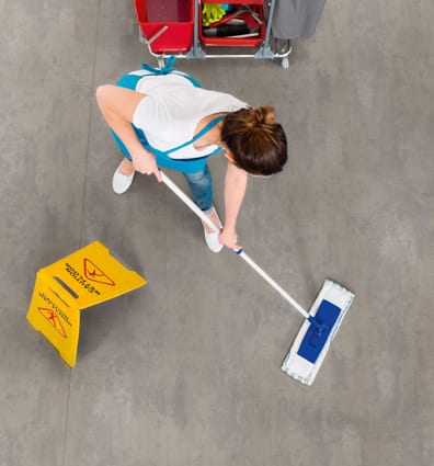 cleaning floor